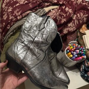 Free People Metallic Ankle Booties